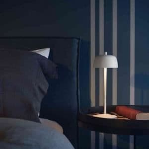Lampe - Zafferano - Theta - Aluminium - Uppladdningsbar USB - Vit