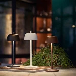Lampe - Zafferano - Theta - Aluminium - Uppladdningsbar USB - Vit