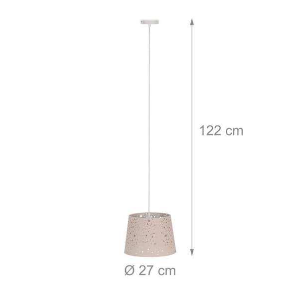 Lampa för barnrum - Relaxdays - Stjärnor - Rund lampskärm - E27 sockel - Svart