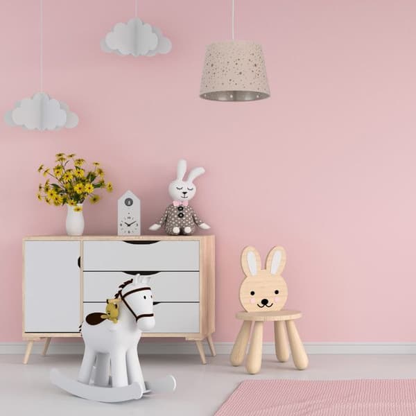 Lampa för barnrum - Relaxdays - Stjärnor - Rund lampskärm - E27 sockel - Svart