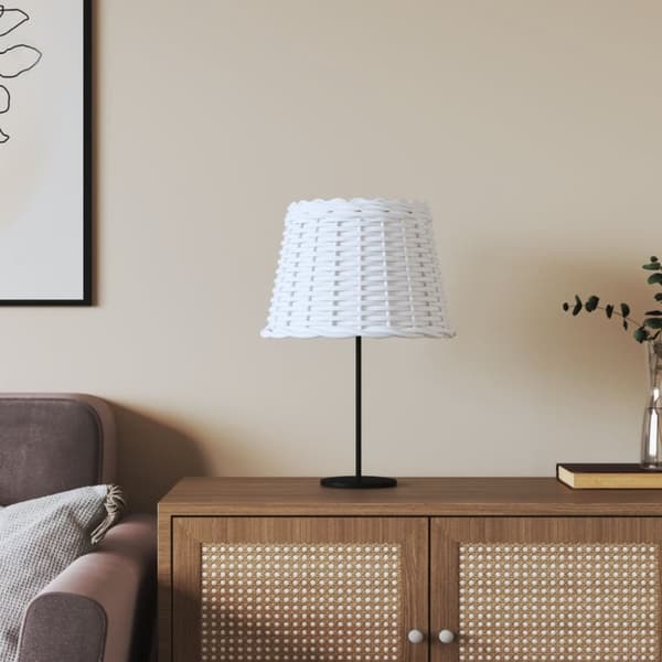 Lampskärm vit Ø30x20 cm korgmaterial