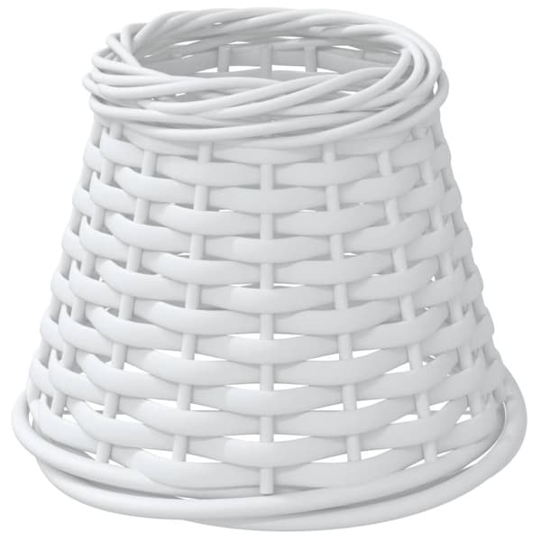 Lampskärm vit Ø15x12 cm korgmaterial