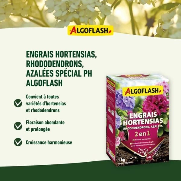 Hyesiah gödselmedel, rhododendron och azalea - algoflash naturasol - pH special - 1 kg
