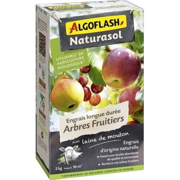 Långvarig gödningsfruktträd - algoflash naturasol - 2 kg