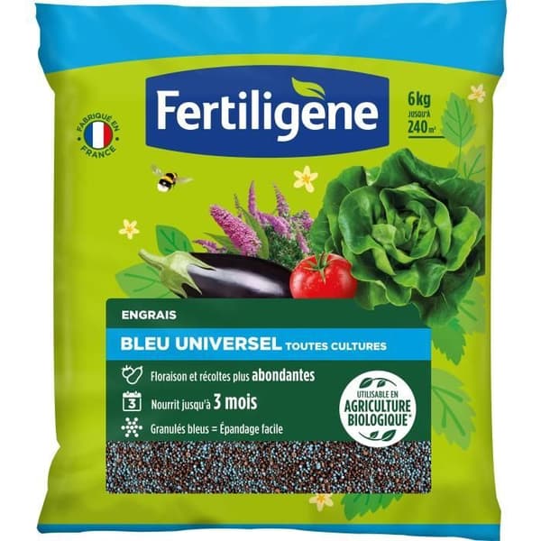 FERTILIGENE FBLEUBIO6 - Universal Blue Fertilizer 6 kg - Blommande och rikliga skördar - Närar upp till 3 månader - För 240m²