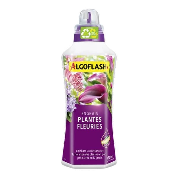 Blommande växtgödsel - ALGOFLASH - Flytande - NPK 4.5.6 med spårämnen - Främjar blomningen - 750 mL