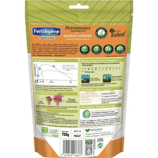 FERTILIGENE Performance Organisk gödningsmedel Citrus, medelhavsväxter - 700 g