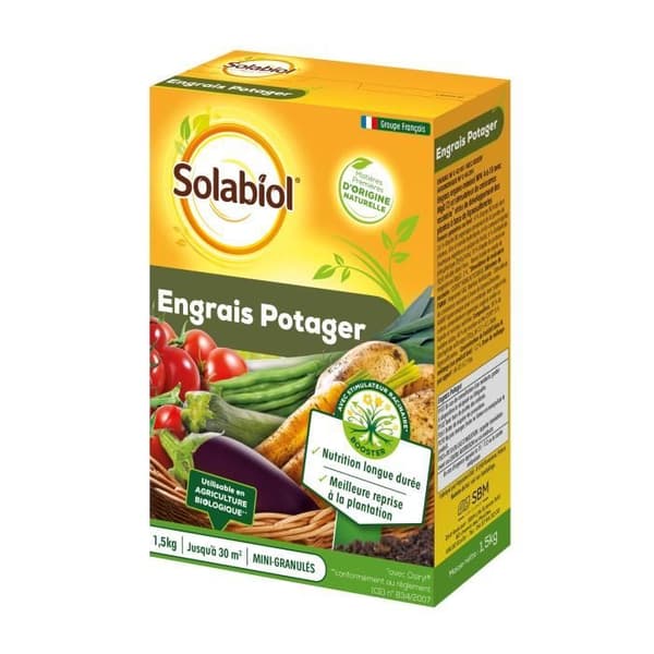 Solabiol SOPOTY15 Trädgårdsdünger | med Växthärdare för Alla Grönsaker, 1,5Kg, En Storlek