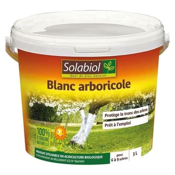 Vit trädlevande hink - SOLABIOL - 3 L - För att skydda fruktträdens stammar