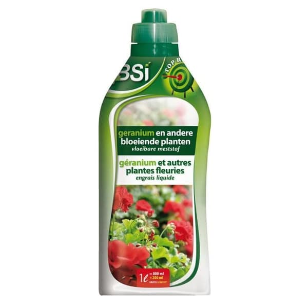 BSI - Mineralgödsel - Flytande - För Geranium - För Geraniumarter - Vattenlösliga Spårämnen - 1L