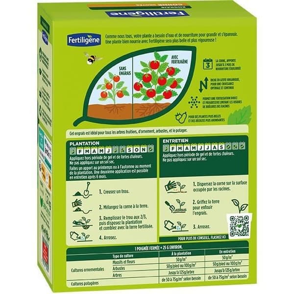 UAB FERTILIGENE jordhorngødning - FCOR12 - 1,2 kg - Til rodning - 1 anvendelse i løbet af 3 måneder