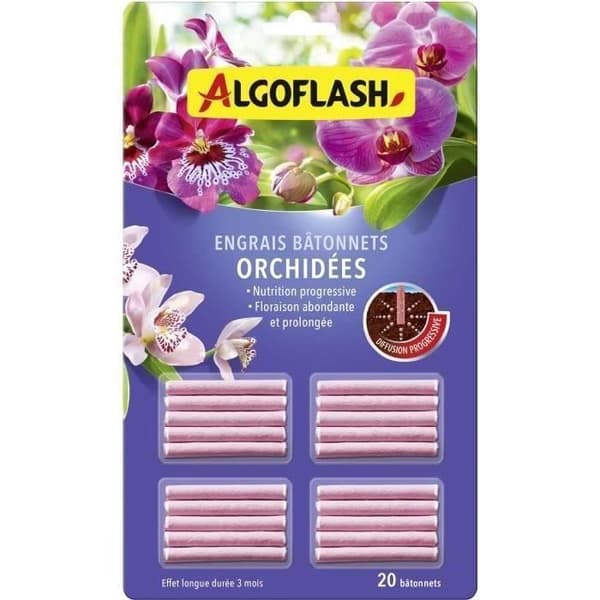 ALGOFLASH - Orkidea-lannoitetikut 20 tikkua