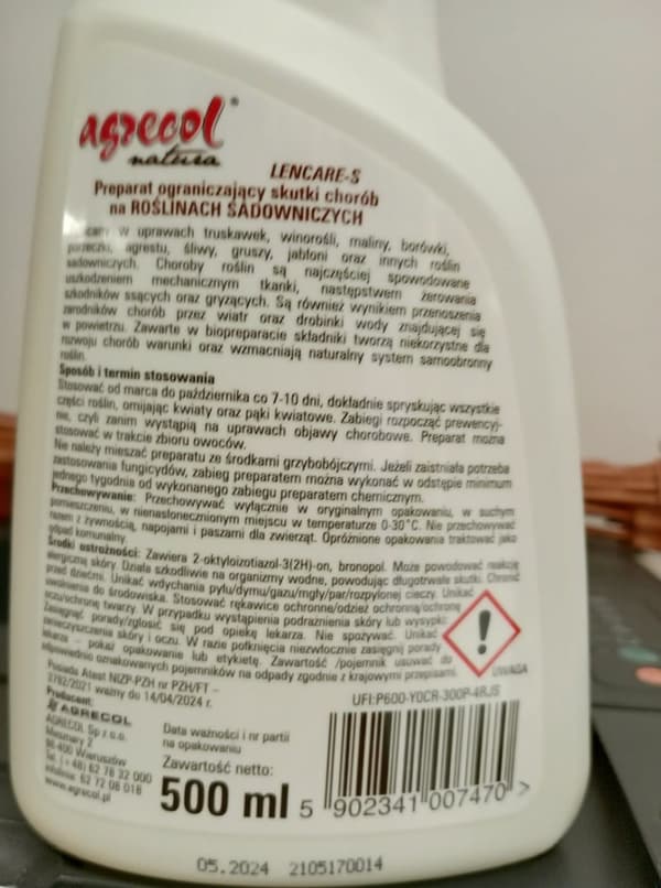 Forberedelse til sygdomme hos frugtplanter spray 0,5 l