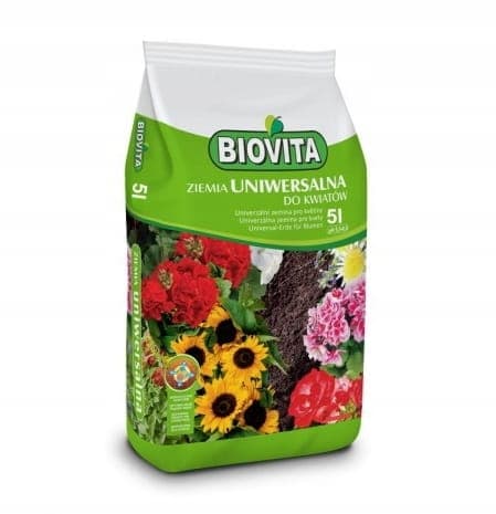 Universell trädgårdsjord 5,5-6,5 pH för blommor 5l