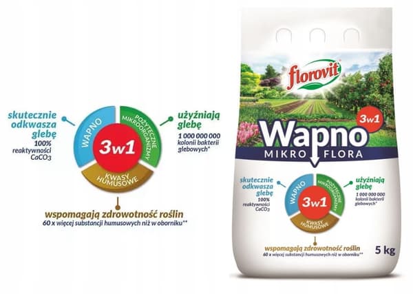 Florovit-lannoite kalkkipitoinen mikroflooraa poistava lannoite 3in1 humushapoilla