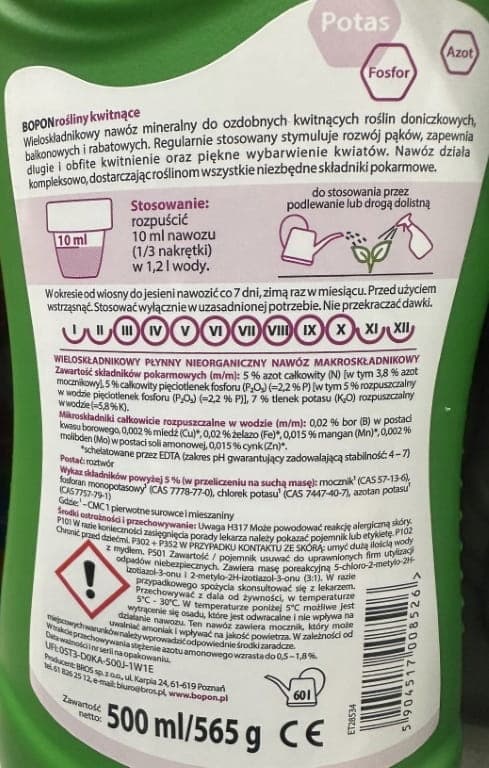 Biopon Kukkakasvien lannoite 500 ml neste