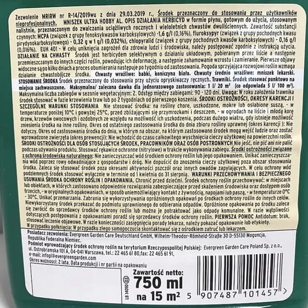 Ukrudtsmiddel til græsplæner 750ml Mælkebøttespray