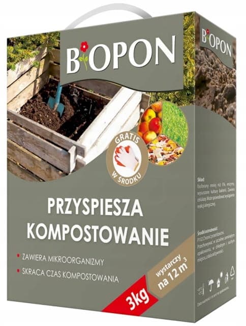 Biopon kompost 3 kg Fremskynder komposteringen af græs i komposten