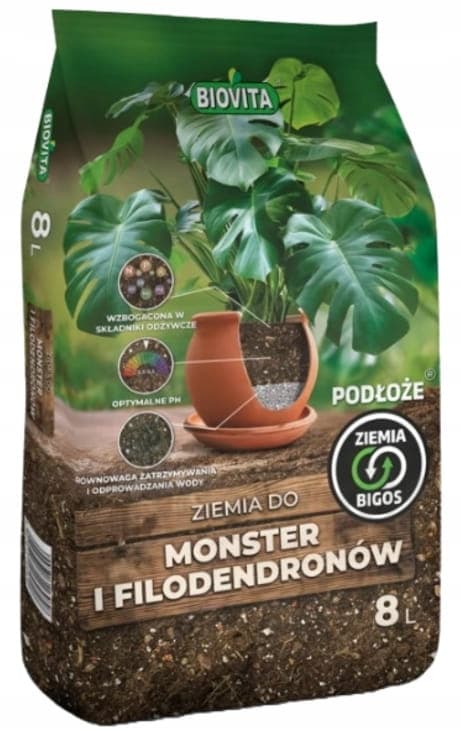 Monstera og Philodendron Jord Bigos 8L Professionelt Substrat