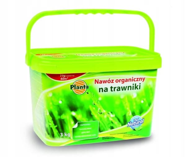 Planta 3 kg naturligt gräsmattegödsel i hink, ekologiskt för utfodring
