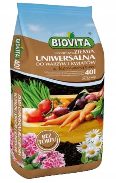 Havejord universal til grøntsager og blomster 40L tørvefri med kompost