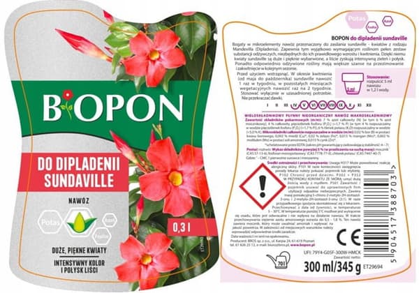 Dipladenia Gødning Sundaville 0,3L Sund vækst og rigelig blomstring