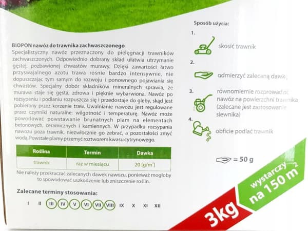 Gödselmedel för ogräsrik gräsmatta 3 kg För ogräs i gräsmattan