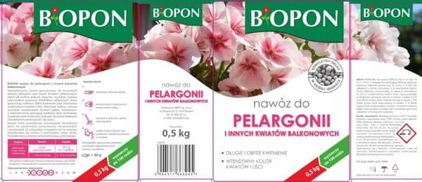 Gödselmedel för pelargoner och balkongblommor 500g Intensiv blomning