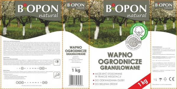 Granulerad trädgårdskalk 1 kg Vitkalkning av träd och avsurning av jord