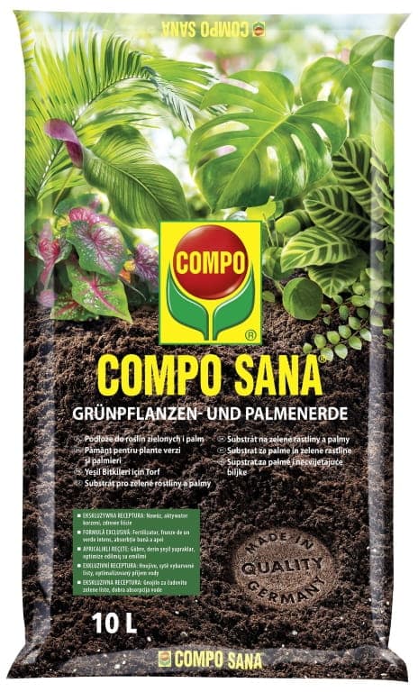 Compo Sana Substrat til grønne planter og palmer 10L Tørv, perlit, agrosil, kalk Compo Sana