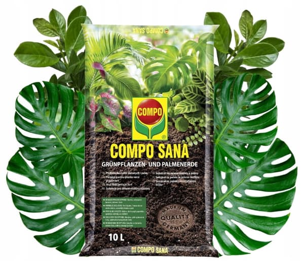 Compo Sana Substrat til grønne planter og palmer 10L Tørv, perlit, agrosil, kalk Compo Sana