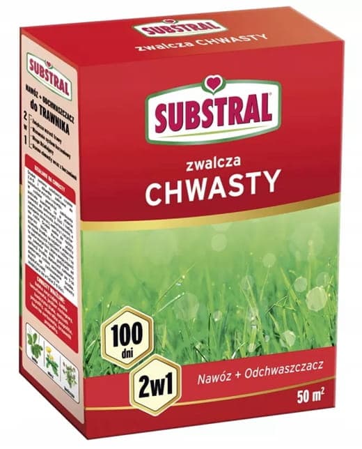 Gödselmedel med ogräsmedel för gräsmatta 1 kg Substral 100 dagar
