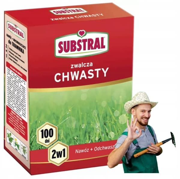 Gödselmedel med ogräsmedel för gräsmatta 1 kg Substral 100 dagar