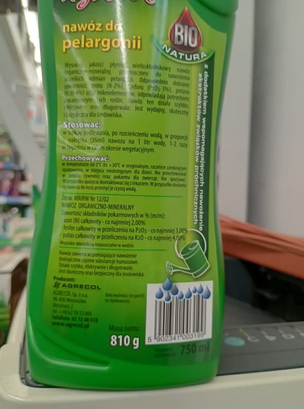 Mineralgödsel för pelargoner 750 ml
