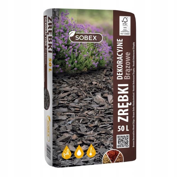 Dekorativa träflis bruna 50L