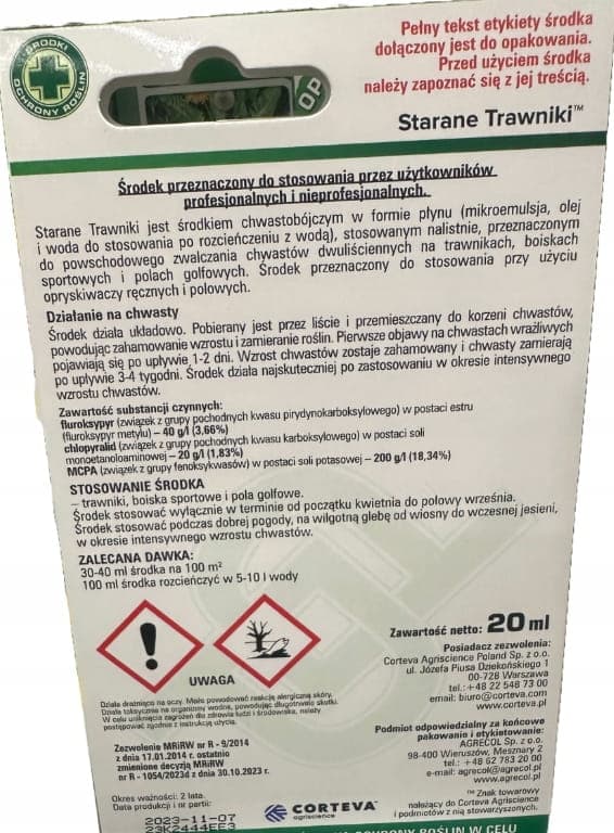 Ogräsmedel för gamla gräsmattor 20 ml