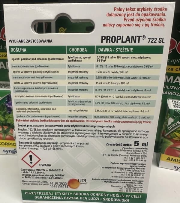 Ett botemedel mot svampsjukdomar hos tomater och gurkor 5 ml