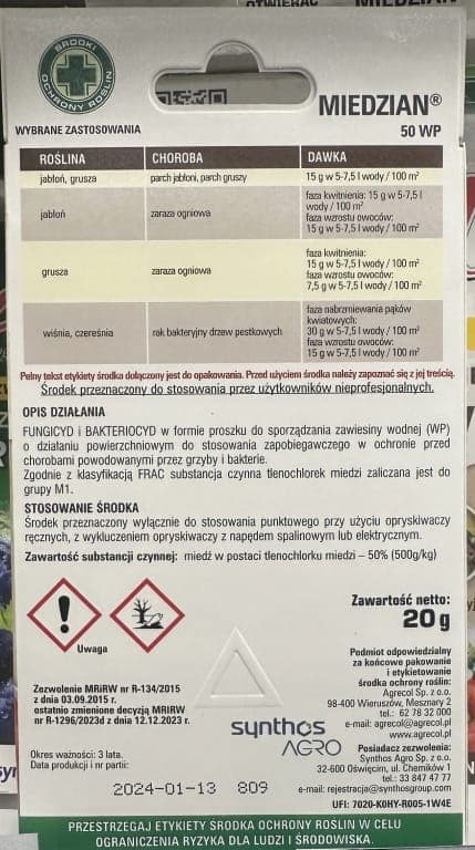 Et produkt der bekæmper svampe- og bakteriesygdomme 20 g spray