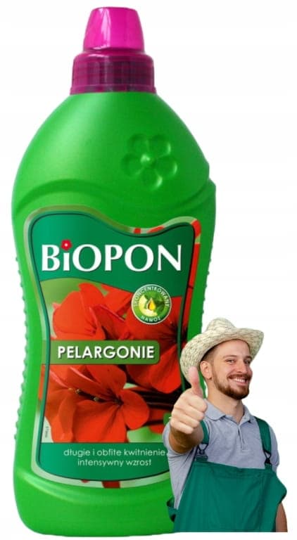 Biopon flytande gödselmedel för pelargoner ökar blomningen 1L