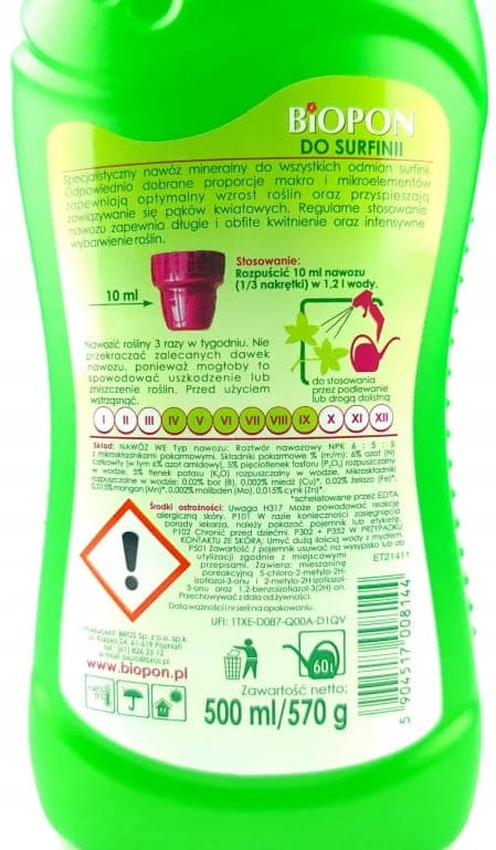 Biopon mineralgödsel för Surfinia 500ml