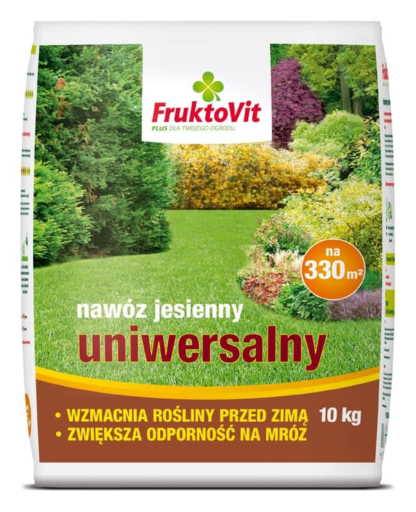 Efterårs universalgødning Fruktovit PLUS til planter, græsplæner 10 kg
