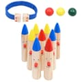 Miniatyrbilde 3 av 5: vidaXL Bowlingspill flerfarget heltre furu