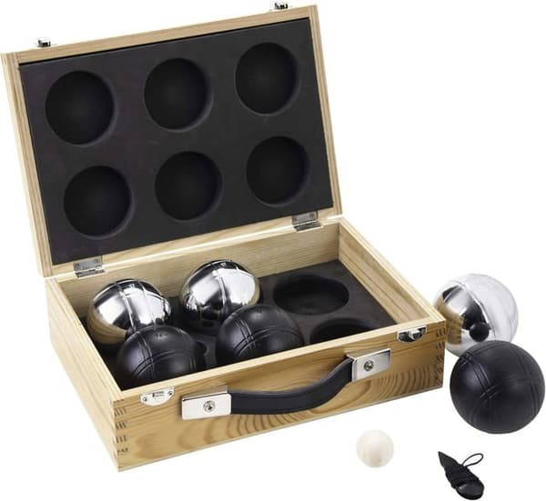 Lyxigt boulespel - Petanque - 6 boule - Trälåda - Vikt 720 Gr - Blandat