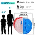 Miniatyrbild 3 av 9: 2st bärbar 1,5m diameter uppblåsbar stötfångare boll, 0,8mm tjockt PVC-material, lätt att blåsa upp/tömma, pålitlig design, bred applikation