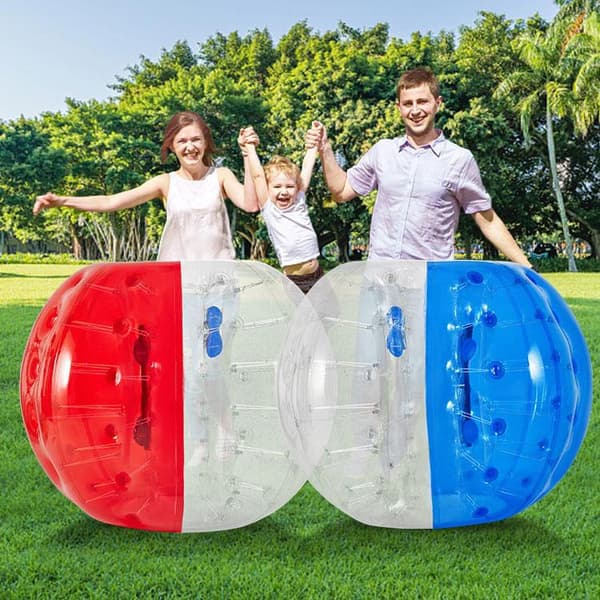2st bärbar 1,5m diameter uppblåsbar stötfångare boll, 0,8mm tjockt PVC-material, lätt att blåsa upp/tömma, pålitlig design, bred applikation