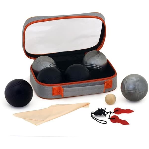 Dubbel triplette av pétanque - K-RO - 3 svarta mattbollar 3 stål mattbollar - 720 g