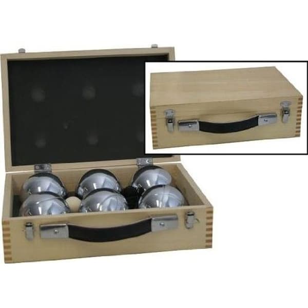 Pétanque-spel - Märke - Modell - Bollar i stål - Diameter 74mm - Trälåda
