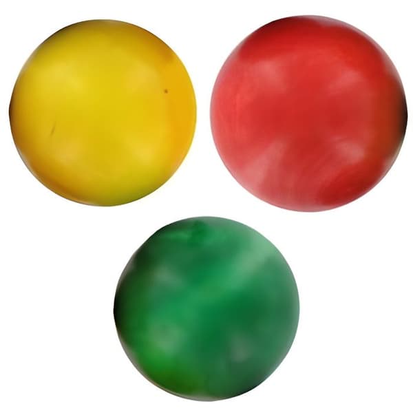 Petanque gris - SPORT SIDEN - Set om 3 - Röd, Grön, Gul - Diameter 2,5 cm - Plast