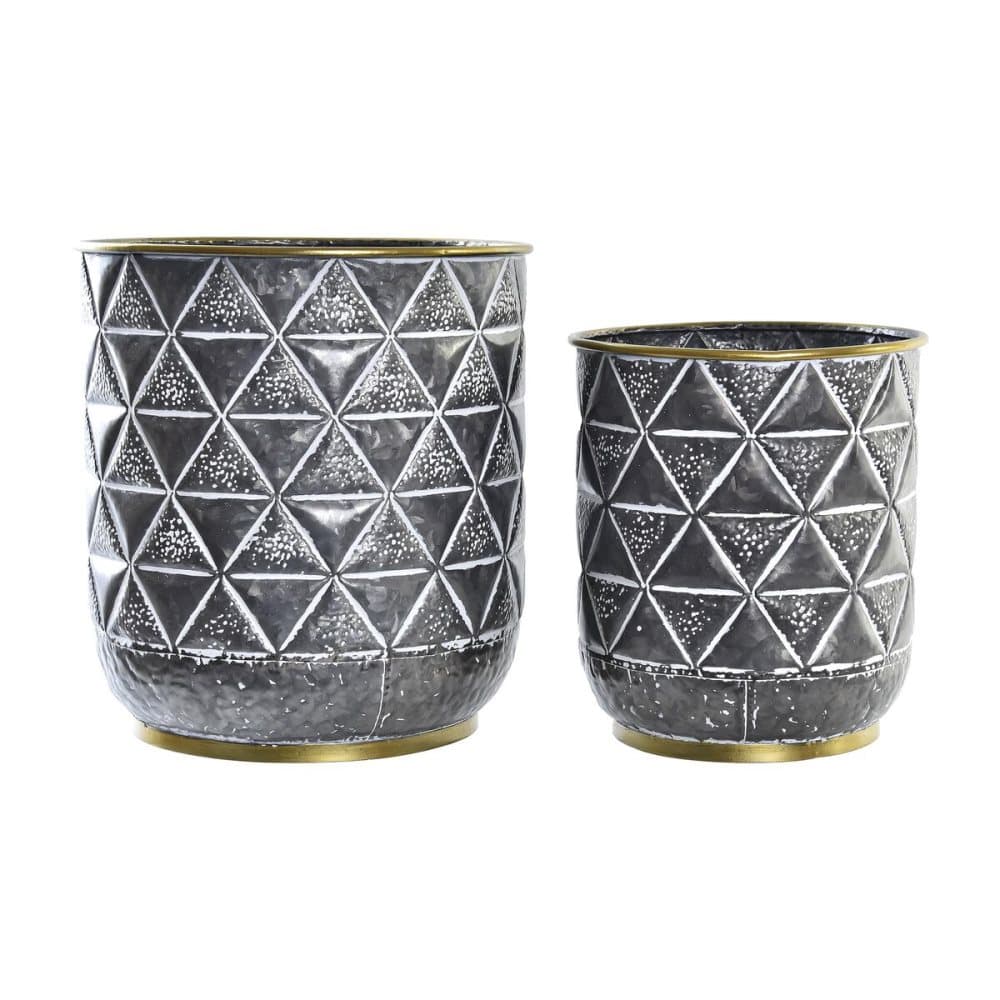 Krukset DKD Home Decor Grå Gyllene Metall Järn (33 x 33 x 35 cm)