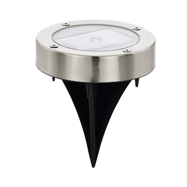 EGLO - Solar Pathway Lighting 200 RS - Stainless Steel, Black - 2 cm height, 8.5 cm diameter